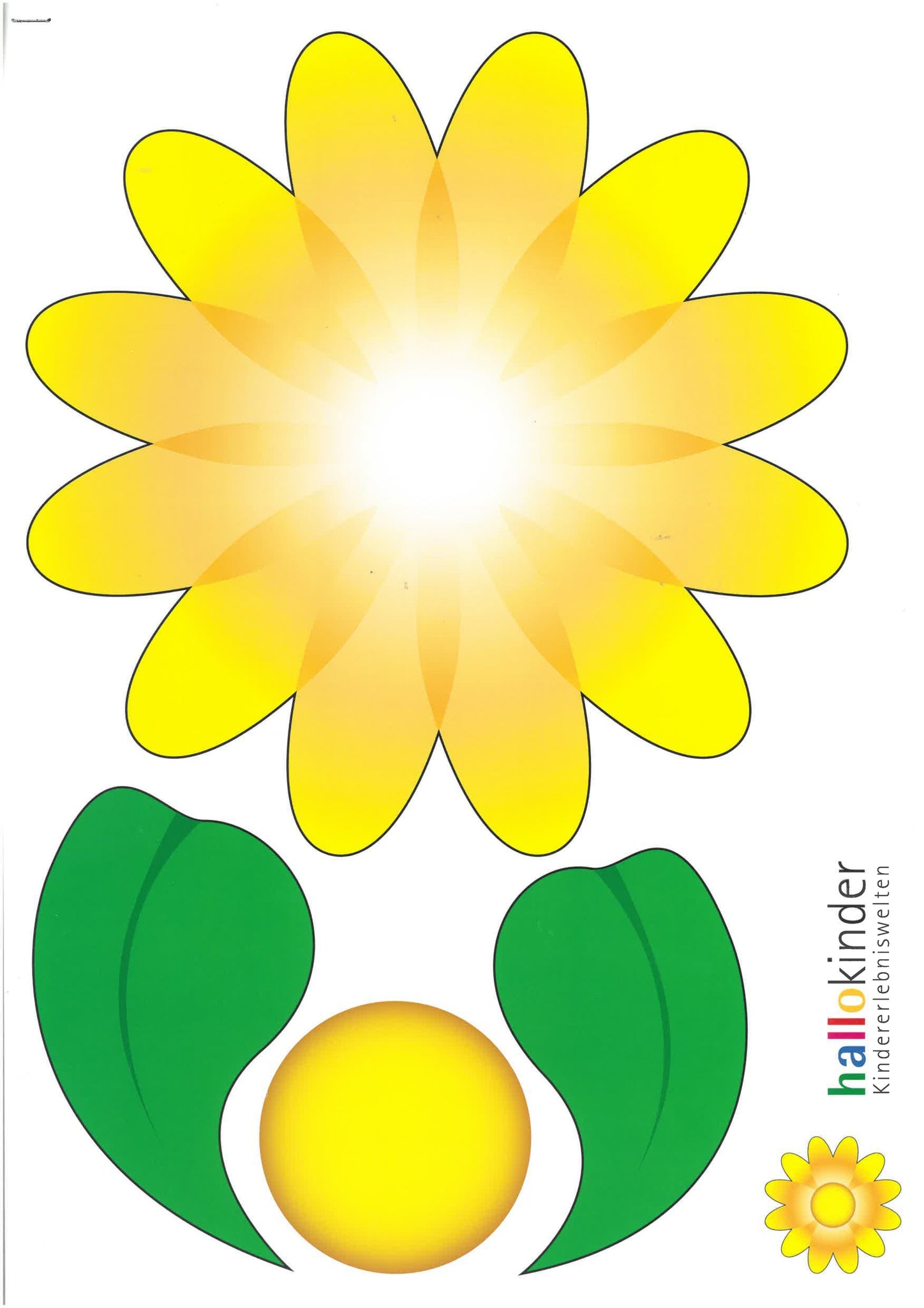 Blume am Stab Gelb "Blume der Erkenntnis" - hallokindershop