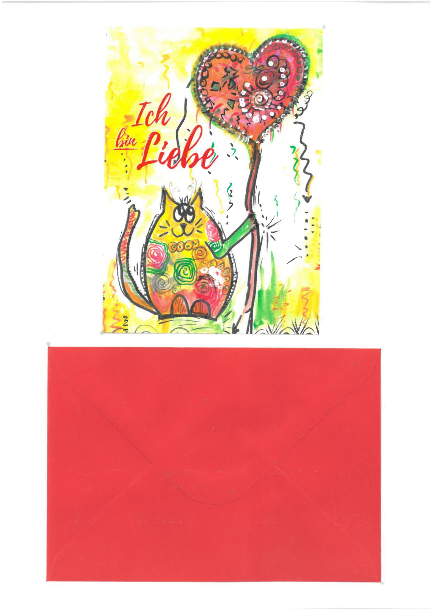 Grußkarte / Postkarte Liebe mit Umschlag "Ich bin Liebe" - hallokindershop