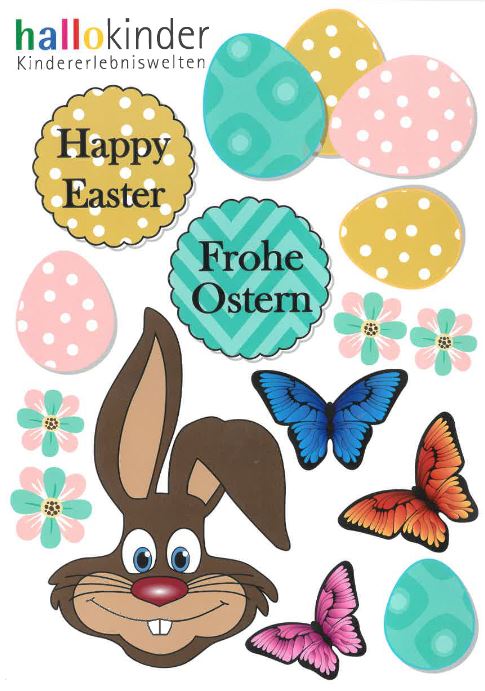 Aufkleber "Fröhliche Ostern - Happy Easter" - hallokindershop