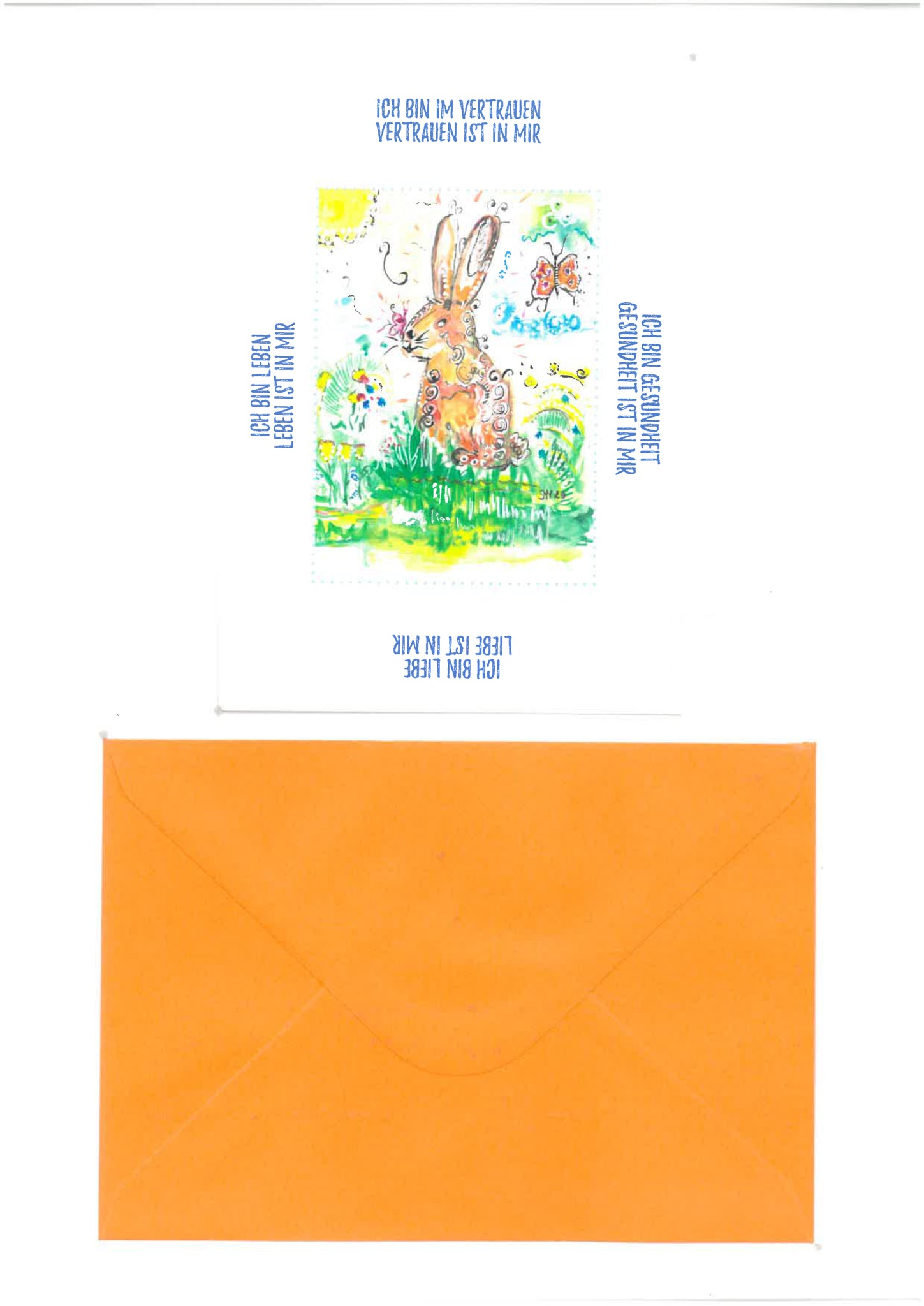 Grußkarte / Postkarte Ostern mit Umschlag "Ich habe liebe Worte dabei" - hallokindershop