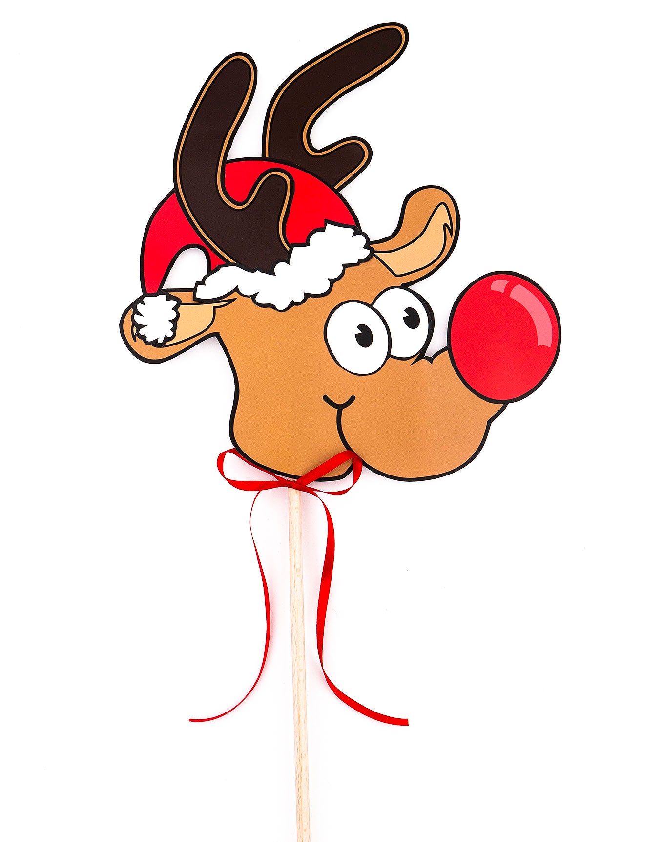 Rentier am Stab / Steckenpferd Rudolph "Ich trabe durch die Weihnachtszeit"